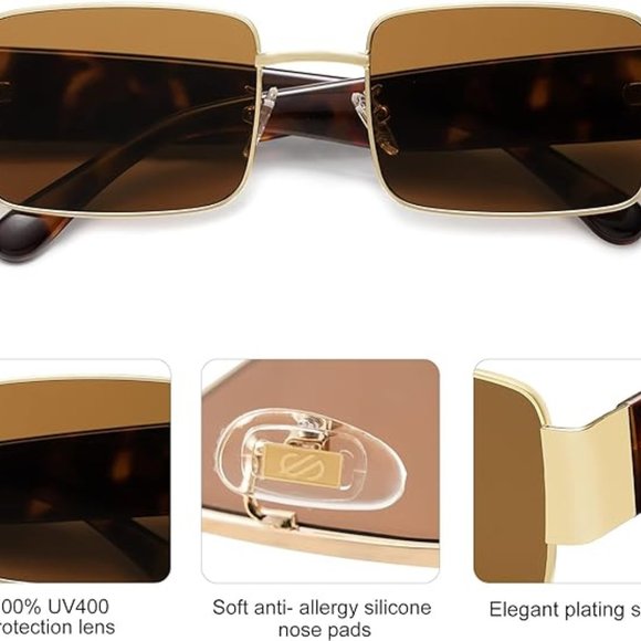 Retro vintage narrow sun glasses main image 4